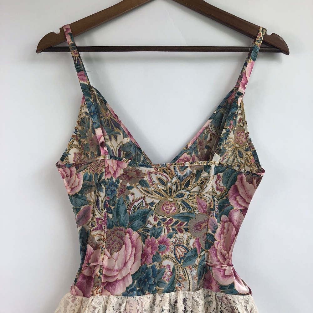 Vintage Floral Lace Bodysuit Teddy Lingerie Medium - Picture 7 of 8